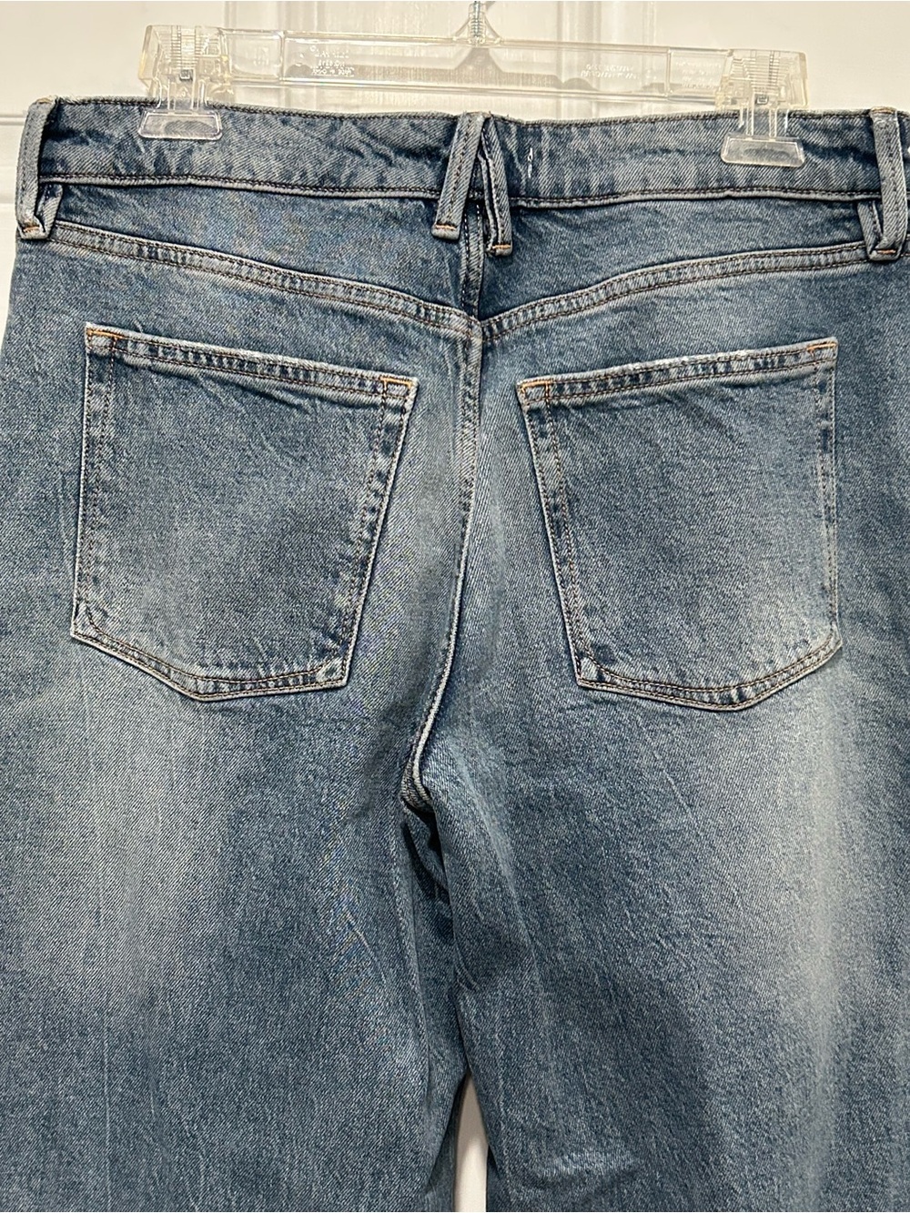 Good American Good Ease Relaxed Wide Leg Jeans Mid Rise Medium Wash Petite 6/28 - Picture 7 of 13